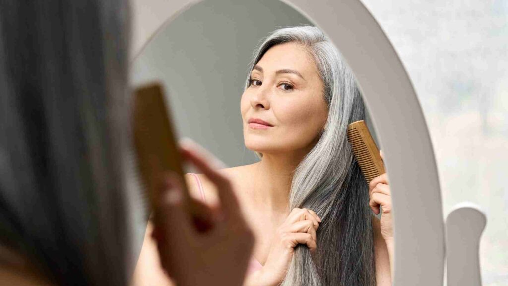 Gray human hair Wigs for older women